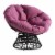 Papasan Chair with Purple cushion and Gray Wicker Resin Frame Perspective: front
