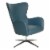 Wilma Swivel Armchair in Dillon Blue Faux Leather with 4 Star Aluminum Base Perspective: front
