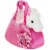 Aurora World Fancy Pals Plush Pink Pet Carrier Purse with White Pony Perspective: front