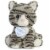 Aurora World Precious Moments Plush Toy, Gray Stiped Cat Perspective: front