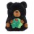 Aurora Small Black Rolly Pet 5.5 inches Blizzard Black Bear Festive Stuffed Animal, One Size ...
