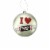 Northlight 4 Silver and Orange Candy Lane Tootsie Roll Chewy Chocolate Christmas Disc Perspective: front