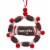 Northlight 4 Brown and Red Tootsie Roll Chewy Chocolate Candy Christmas Wreath Ornament Perspective: front