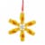 Northlight 4 Yellow and Red Tootsie Roll Sugar Daddy Lollipop Snowflake Christmas Ornament Perspective: front