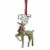 Northlight 3.75 Gold and Red European Glitter Joy Reindeer Christmas Ornament Perspective: front