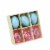 Northlight Set of 6 Blue and Pink Transparent Glitter Easter Eggs Ornaments 2.25 Perspective: front