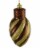 CC Christmas Decor 11  Chocolate Brown and Gold Striped Shatterproof Light Bulb Christmas Perspective: front