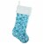 Northlight 20.5  Ice Palace Blue Sequin Snowflake Christmas Stocking with White Faux Fur Cuff Perspective: front