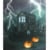 Northlight Black and Orange LED Lighted Halloween Haunted House with Jack-O'-Lanterns Wall Perspective: front
