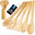 Bamboo Cooking Utensils With Holder (6 Piece) Perspective: front