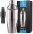 Zulay Kichen Cocktail Shaker with Built-in Strainer For Bartending & Homebars (24oz) - Silver Perspective: front