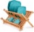 Zulay Kitchen Foldable Bamboo Dish Drying Rack - 2-Tier Perspective: front