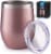 Zulay Kitchen 12oz Insulated Wine Tumbler With Lid (Rose Gold) Perspective: front