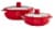 IMUSA Ceramic Nonstick Caldero Set with Lids - Red Perspective: front