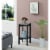 Convenience Concepts 121155CMBL Planters & Potts Medium Square Plant Stand, Faux Cement & Bla Perspective: front