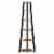 Newport Five-Tier Corner Bookshelf in Nutmeg Wood Finish with Black Wood Frame Perspective: front