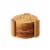 Juvale 6-Pack Round Bamboo Coasters Set with Holder -  Tan, 4.3 Inches Perspective: front