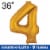 GOLD NUMBER 4 Helium Filled Balloon - 34 inches BIG Perspective: front
