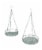 Set of 2 Weathered Gray Metal Mesh Hanging Plant Stands / Baskets Perspective: front