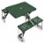 Picnic Table Portable Folding Table with Seats, Hunter Green Perspective: front