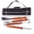 3-Piece BBQ Tote & Grill Set, Black with Gray Accents Perspective: front