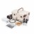 Pioneer Picnic Basket, Beige Canvas with Navy Blue & Brown Accents Perspective: front