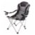 Reclining Camp Chair, Black with Gray Accents Perspective: front