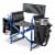 Fusion Backpack Chair with Cooler, Dark Gray with Blue Accents Perspective: front