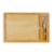 Icon Glass Top Cutting Board & Knife Set, Rubberwood & Bamboo Perspective: front