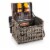 Kabrio Wine & Cheese Picnic Basket, Gray with Gold Accents Perspective: front