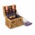 Napa Wine & Cheese Picnic Basket, Purple with Coral Pattern Perspective: front