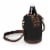 Insulated Growler Tote with 64 oz. Glass Growler, Black with Brown Accents & Glass Growler Perspective: front