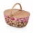 Country Picnic Basket, Red & White Gingham Pattern Perspective: front