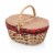 Country Picnic Basket, Red & Black Buffalo Plaid Pattern Perspective: front
