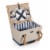 Boardwalk Picnic Basket, Beige Canvas with Navy Blue Accents Perspective: front