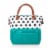 Urban Lunch Bag, Teal with Polka Dot Pattern Perspective: front