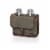 Insulated Double Growler Tote with 64 oz. Stainless Steel Growlers, Khaki Green Perspective: front