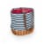 Coronado Canvas and Willow Basket Tote, Navy Blue & White Stripe Perspective: front