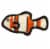Tuffy Orange Junior Fish Dog Toy Perspective: front