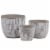 Urban Trends Collection 54902 Stoneware Round Pot with Banded Rim Top & Bottom, Embossed Latt Perspective: front