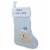 Northlight 19 Blue and White Baby's 1st Christmas Embroidered Teddy Bear Christmas Stocking Perspective: front