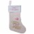 Northlight Baby's 1st Christmas Embroidered Teddy Bear Stocking - 19 - Pink and White Perspective: front