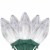 Northlight 25ct Pure White LED C9 Mini Christmas Lights, 16ft Green Wire Perspective: front