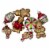 Northlight Pack of 8 Gold and Red Gingerbread Men with Sweet Treats Christmas Ornaments 3 Perspective: front