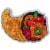 Northlight 16  Gold and Red Lighted Cornucopia Thanksgiving Window Silhouette Decoration Perspective: front