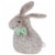 Northlight 9 Gray Plush Rabbit with Green Bow Tie Easter Decoration Perspective: front