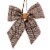 Northlight 7.5 Brown and Cream Houndstooth Plaid Christmas Bow Decoration Perspective: front