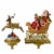Northlight Set of 2 Gold Santa and Reindeer Glittered Christmas Stocking Holders 9.5” Perspective: front