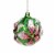 Northlight 4  Pink and Green Glittered 3D Flower Glass Christmas Ornament Perspective: front