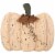 Northlight 15  Small White Wooden Fall Harvest Pumpkin with Leaves and Stem Perspective: front